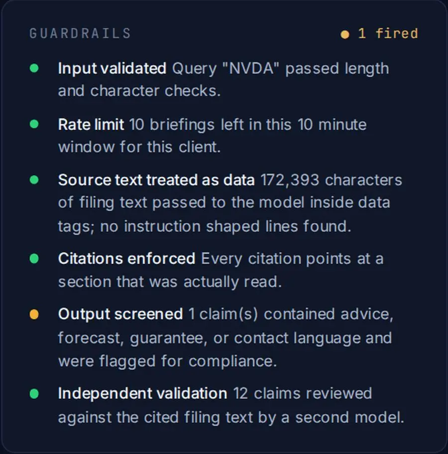 Advisor Brief guardrails and compliance checks