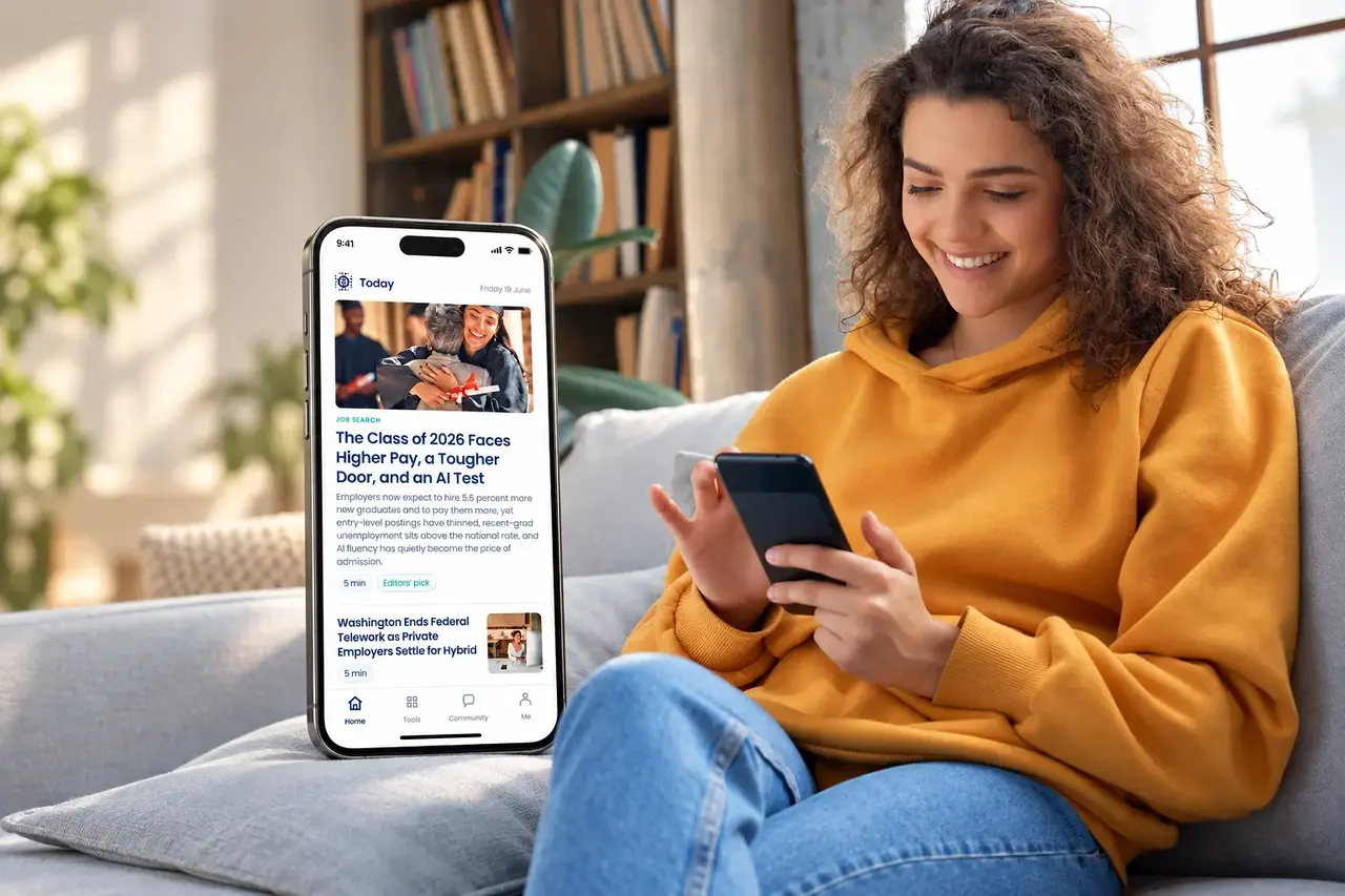 Brain Matched mobile experience with a job seeker using a phone
