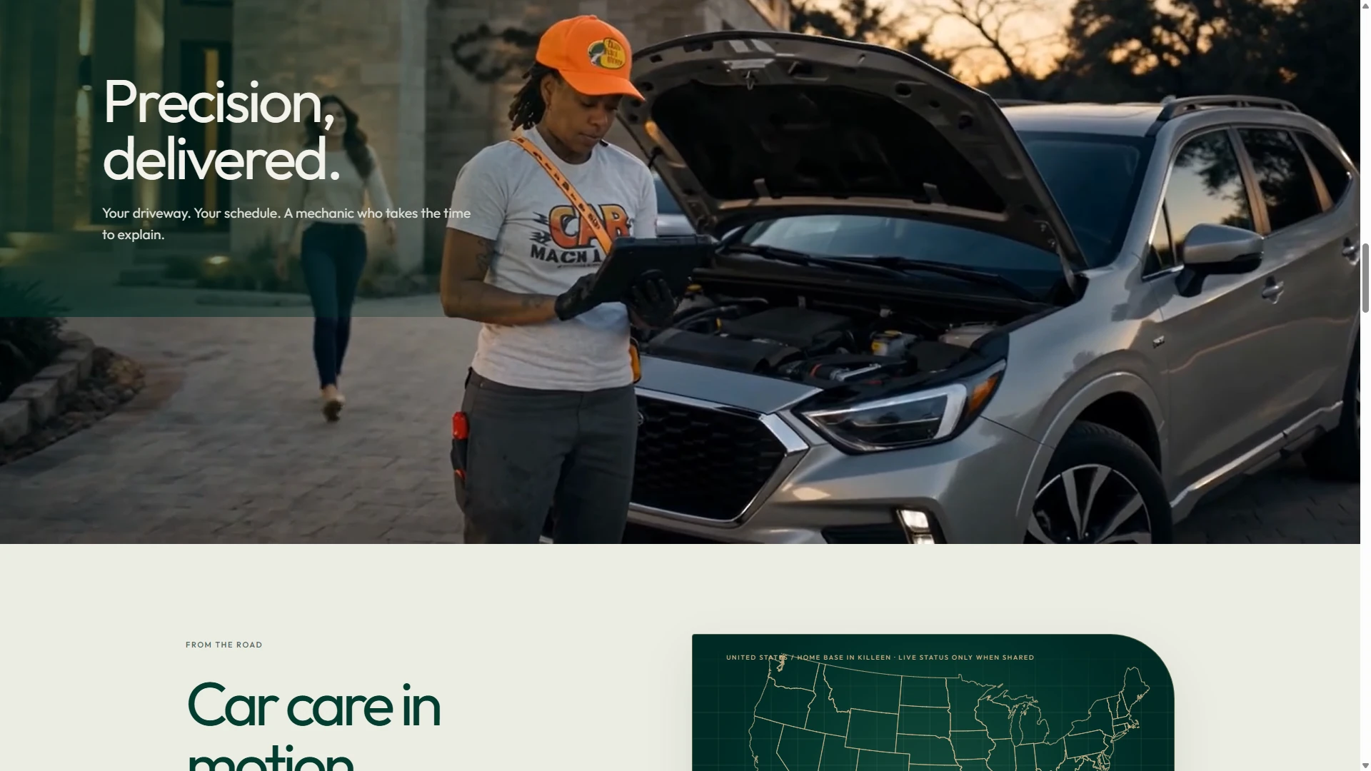 Catch A Brake cinematic service presentation and location section